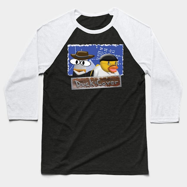 Duck and Cover Opposites Baseball T-Shirt by DV8Works